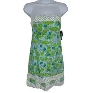 Lilly Pulitzer Women’s Bowen Alligator Gator Alberta Lace Dress Strapless Size 0